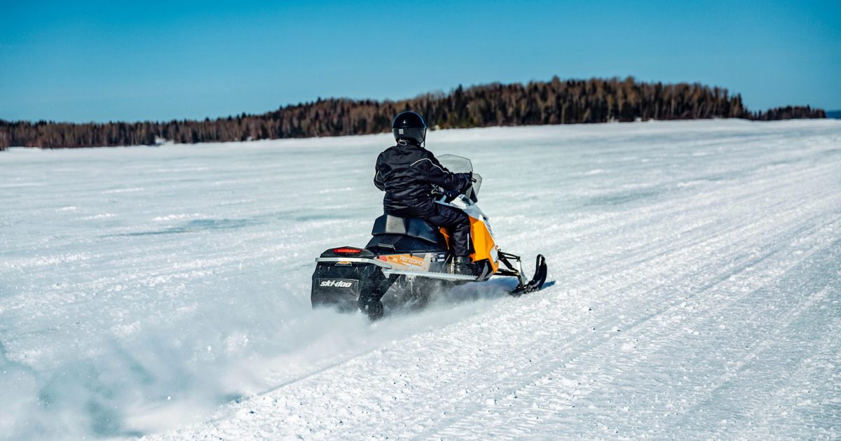 Motoneige et traineau à chiens